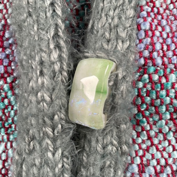 Turkey Creek Weaving Studios Cardigan Knit Button Jacket Handmade Green Purple - Picture 7 of 9